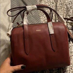 Fossil Sydney Satchel in Cabernet